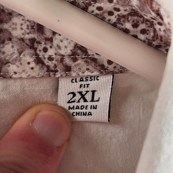 Robert Graham 2XL Classic Fit Geometric Pattern White Long Sleeve Button Up Men - Picture 13 of 16